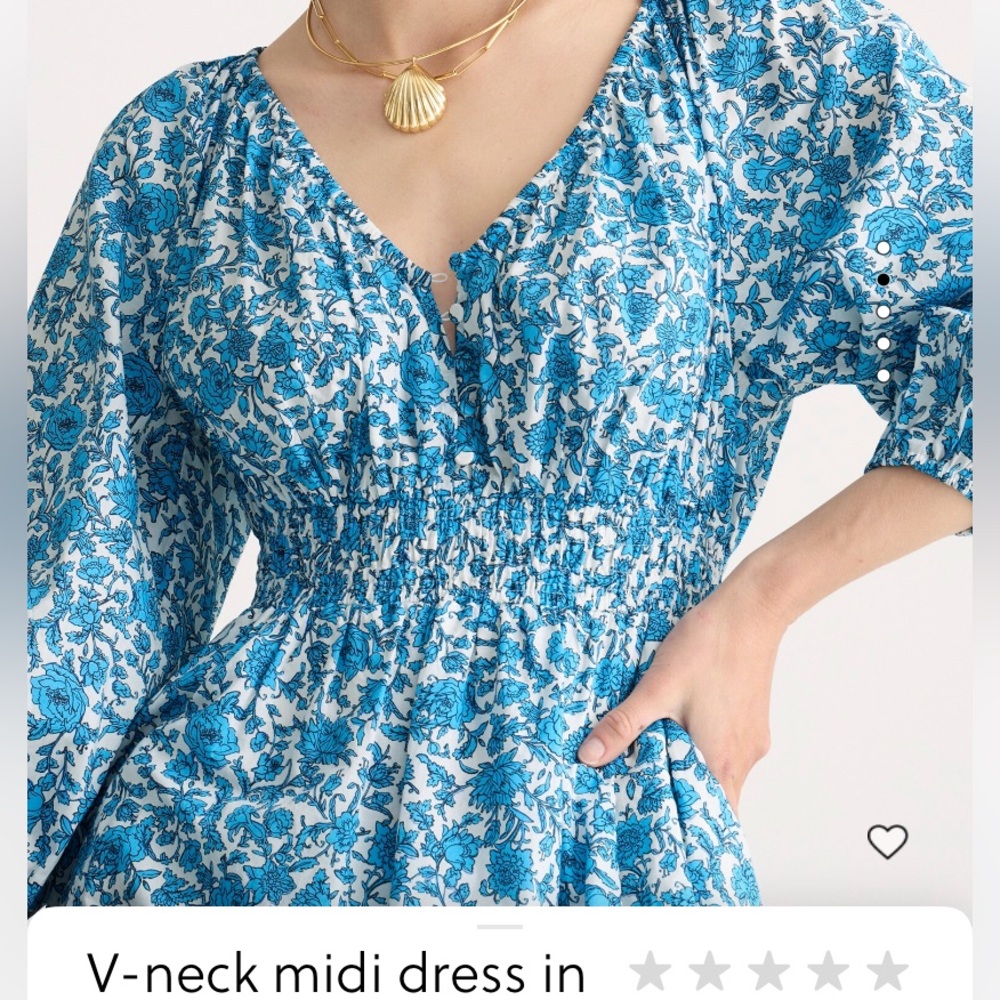 J Crew V-Neck Midi Dress